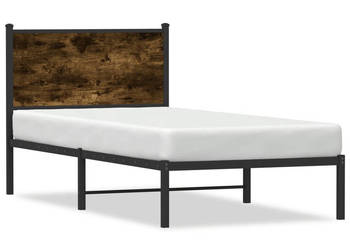 Łóżko Czarne Metalowe Rama Łóżka Metalowa Ze Stelażem 90x190 cm WM-4007659