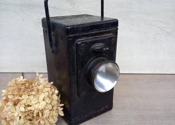 Stara lampka kolejowa lampa wojskowa wypukła soczewka
