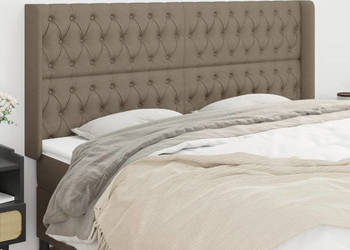 Zagłówek uszak taupe 183x16x118/128 cm tkanina WM-3119934