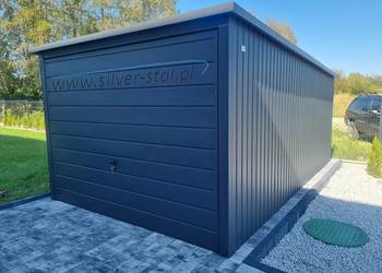 Garaż blaszany 3x5 garaże blaszane wiaty Silver-stal 7016
