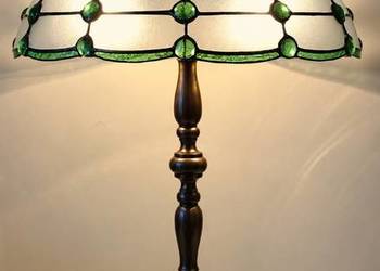 Lampa mosiądz witraż szkło gięte kaboszon