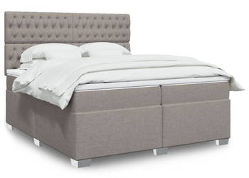 Łóżko kontynentalne z materacem taupe tkanina 200x200 cm WM-3290606