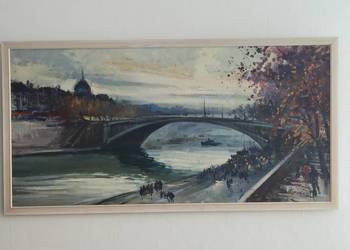 Claudio Simonetti Włochy Pejzaż miejski Olej na płótnie 60x120 cm