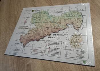 Puzzle z mapą Saksonii (Freistaat Sachsen)
