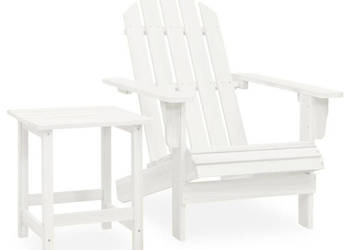 Krzesło ogrodowe Adirondack ze stolikiem jodłowe białe WM-315919