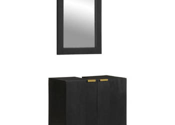 2-cz zestaw mebli łazienkowych czarny materiał drewnopochodny WM-3309994