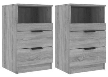 Szafki nocne 2 szt. szary dąb sonoma materiał drewnopochodny WM-817042