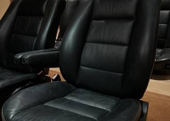 BMW E32 wnętrze czarna skóra fotele elektryczna kanapa comforty boczki