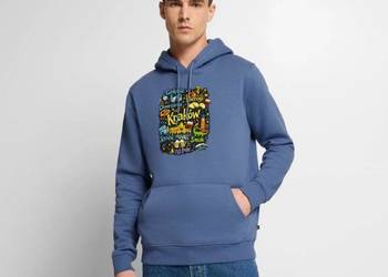 Ekologiczna męska bluza z kapturem Premium KRAKÓW Kolorowe Symbole Miasta