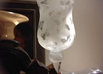 Stary Kielich Ozdobny Lampion Szklany Vintage