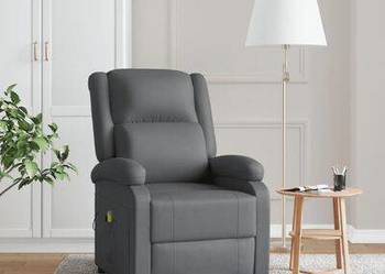 vidaXL Fotel masujący, antracytowy, tapicerowany sztuczną skórą（348464）