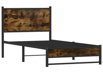 Łóżko Czarne Metalowe Rama Łóżka Metalowa Ze Stelażem 100x200 cm WM-4007827