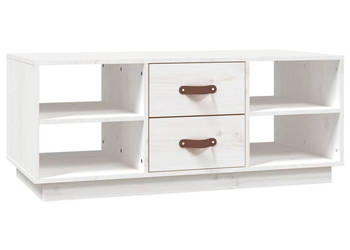 Stolik kawowy biały 100x50x41 cm lite drewno sosnowe WM-818271