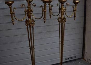 2 x Lampa Podłogowa z Brązu w Stylu Ludwika XVI (para) 8 kloszy