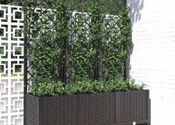 vidaXL Donica ogrodowa z kratką, czarna(SKU:318273)