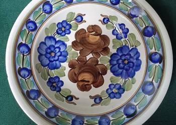 Fajans Talerz dekoracyjny ręcznie malowany Koło