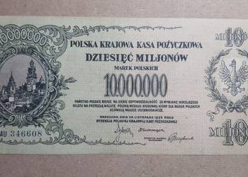RZADKOŚĆ !!! 10 Miljonów marek polskich 1923 s. AU