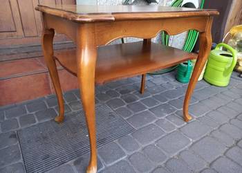 Stary stolik kawowy ludwikowski z półką vintage