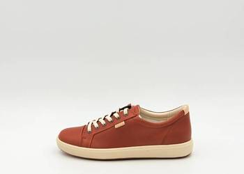 ECCO Soft 7 W, skórzane sneakersy damskie, brązowe/cognac, EU 37