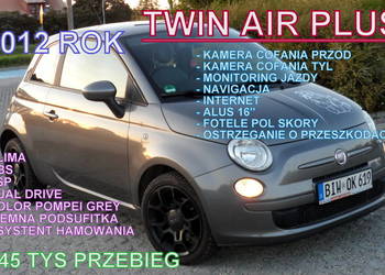 Fiat 500 Kamera tyl i przód_Poł Skóry_Kima internet Led_Navi_Ciemna_Pods