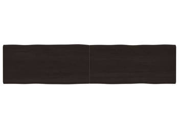 Blat ciemnobrązowy 220x50x(2-6)cm drewno z naturalną krawędzią WM-364055