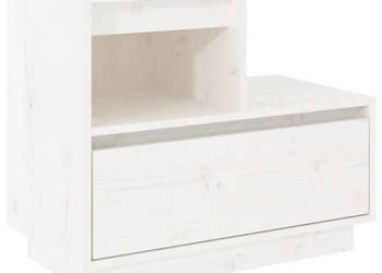 Szafka nocna biała 60x34x51 cm lite drewno sosnowe WM-814376