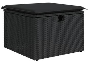 vidaXL Stołek ogrodowy z poduszką, czarny(SKU:365967)