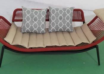 sofa ogrodowa wyplatana recznie sznurkiem nowoczesna