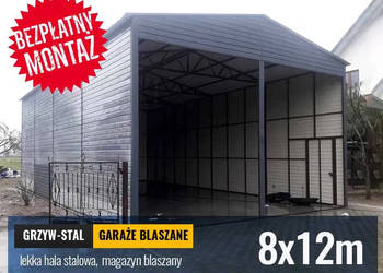Duży Garaż Blaszany , Wiata garażowa , Magazyn – GRZYWSTAL