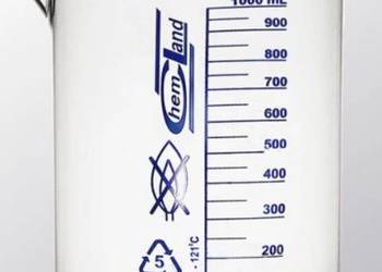 WYPRZEDAŻ Zlewka PP skalowana z wylewem solidna 1000 ml