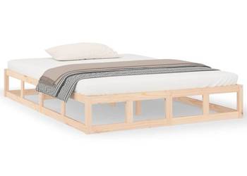 vidaXL Rama łóżka, 140 x 200 cm, lite drewno