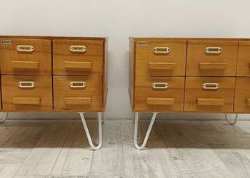 szafki nocne nakastliki drewniane vintage design fornir orzech