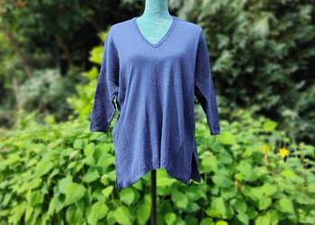 Granatowy sweter bluzka Mango S 35 M 38 oversize granat bawełna