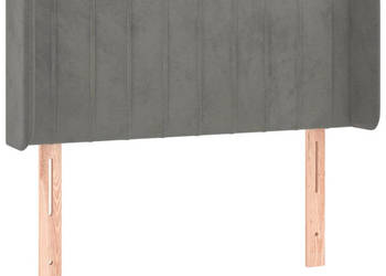 Zagłówek do łóżka z LED jasnoszary 103x16x78/88 cm aksamit WM-3123516