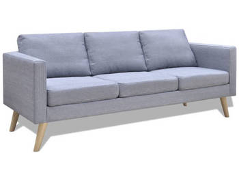 Sofa 3-osobowa materiałowa jasnoszara WM-242219
