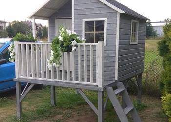 Drewniany domek dla dzieci do ogrodu, zjeżdżalnia GRATIS, polecam