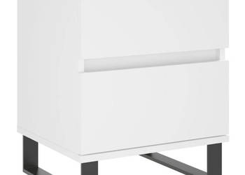 Szafka nocna biała 40x35x50 cm materiał drewnopochodny WM-830684