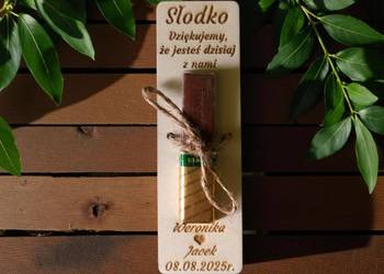 Drewniane Słodkie Podziękowania dla Gości I Komunia Ślub Urodziny