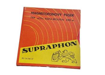Stara taśma szpulkowa magnetofonowa SUPRAPHON CH AGFA-Wolfen lata 50 unikat