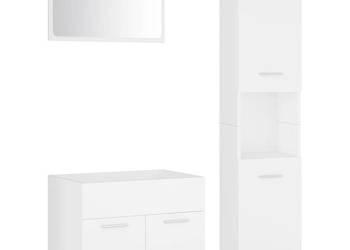 Zestaw mebli łazienkowych biały materiał drewnopochodny WM-3070955