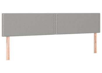 Zagłówek do łóżka z LED jasnoszary 180x5x78/88 cm tkanina WM-3121486