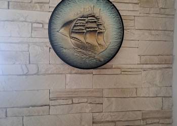 Unikatowy Talerz Metaloplastyka PRL – Żaglowiec – Spółdzielnia WARTA Poznań