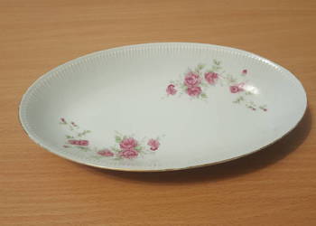 PÓŁMISEK owalny, porcelana Włocławek, patera w kwiatki