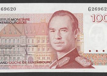 LUKSEMBURG 100 FRANKÓW 1986 - STAN BANKOWY UNC