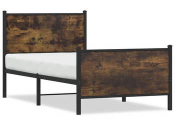 Łóżko Czarne Metalowe Rama Łóżka Metalowa Ze Stelażem 90x200 cm WM-4007678