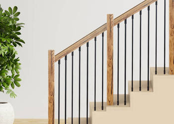 Balustrada na Schody Wewnętrzne z Rurkami w Pionie - Kompletna Balustrada…