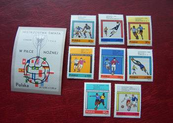 Polska 1966 MNH Mi. 1665/72 Sport Piłka nożna  MŚ 66