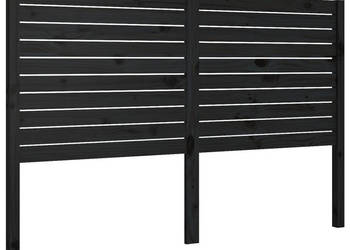 Wezgłowie łóżka czarne 146x4x100 cm lite drewno sosnowe WM-819024