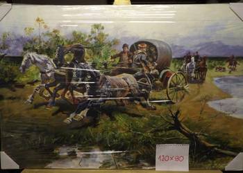 kopia obrazu J.Brandta "na polowanie"  olej na płótnie 120X80