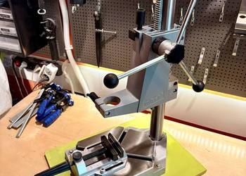 Stojak wiertarski statyw Wolfcraft + imadło maszynowe